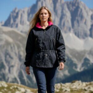 Vintage OSSI Skiwear Jacket Women’s Size MEDIUM 1/4 Zip Pockets Snowboarding